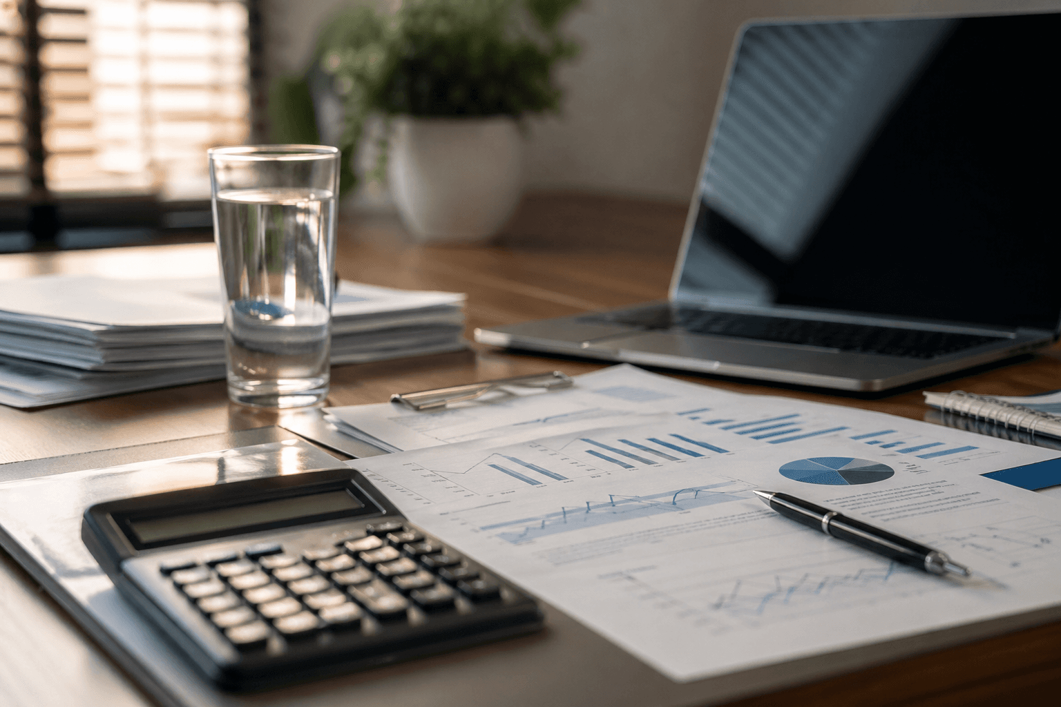 Rustieke werkplek met zakelijke documenten